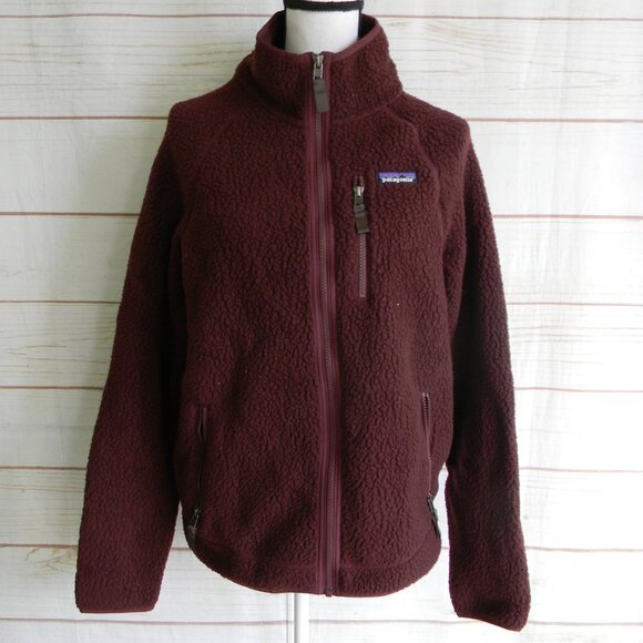 Patagonia Women's Retro Pile Jacket in Burgundy - Picture 2 of 7